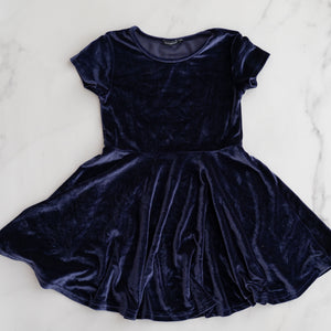 Midnight Blue Velvet Dress (6Y)