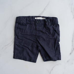 Navy Linen Blend Shorts (1Y)