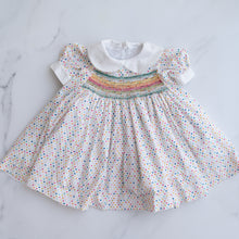 Load image into Gallery viewer, Colourful Heart Smocked Dress (18M-2Y+)
