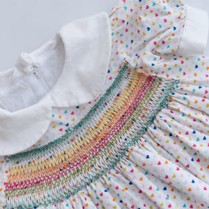 Colourful Heart Smocked Dress (18M-2Y+)