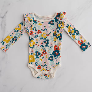 Okie Dokie Floral Onesie (6M