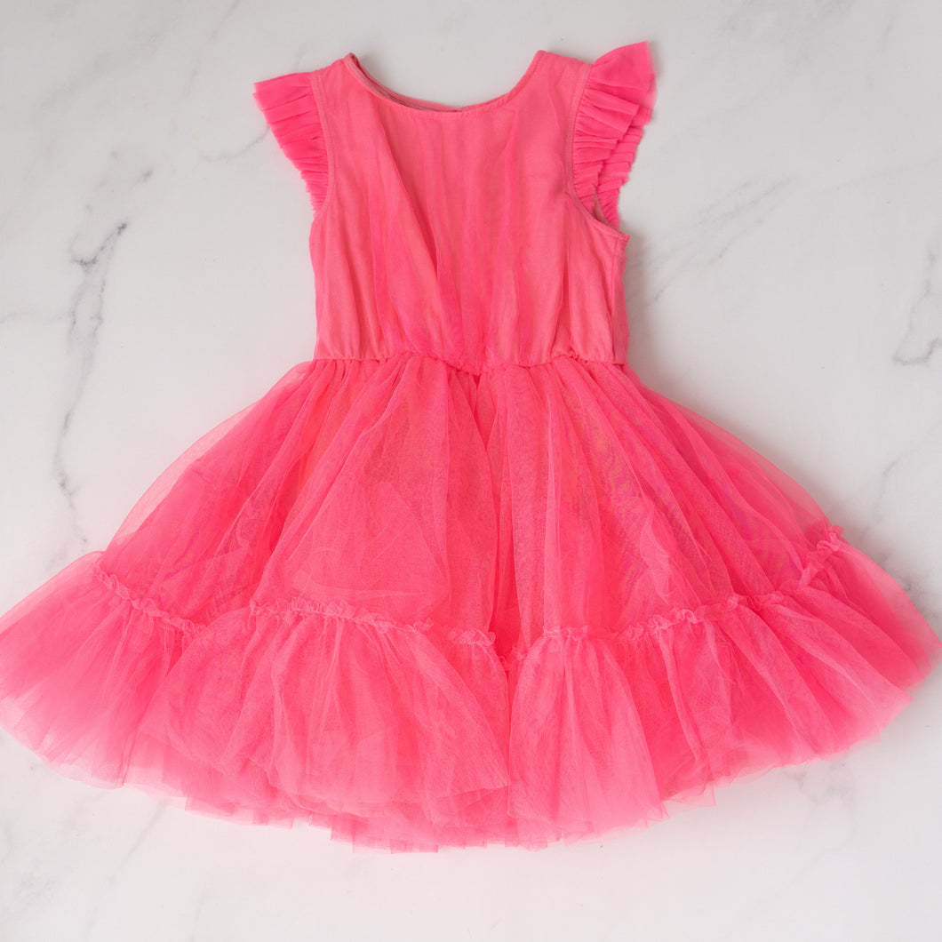 Cotton On Neon Pink Party Dress (5Y)