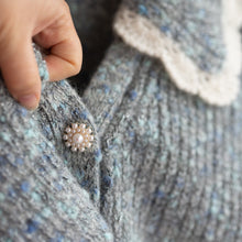 Load image into Gallery viewer, Blue Speckled Collar Knit Cardigan (8-14)
