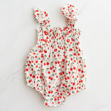 Load image into Gallery viewer, Peggy Cherry Romper (0-3M)

