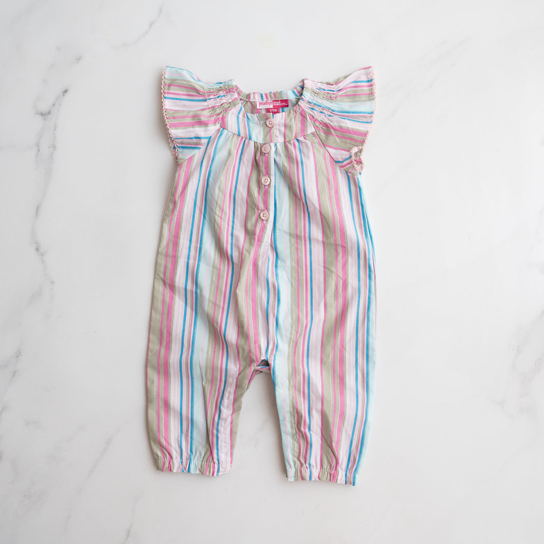 Striped Ruffle Romper (3-6M)