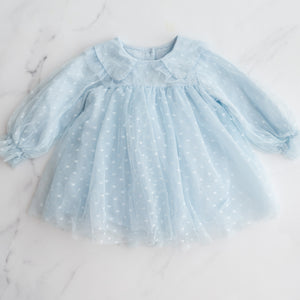 Blue Polka Dot Dress (1-2Y)