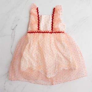 Salmon Ruby Ruffle Dress (4-5Y)