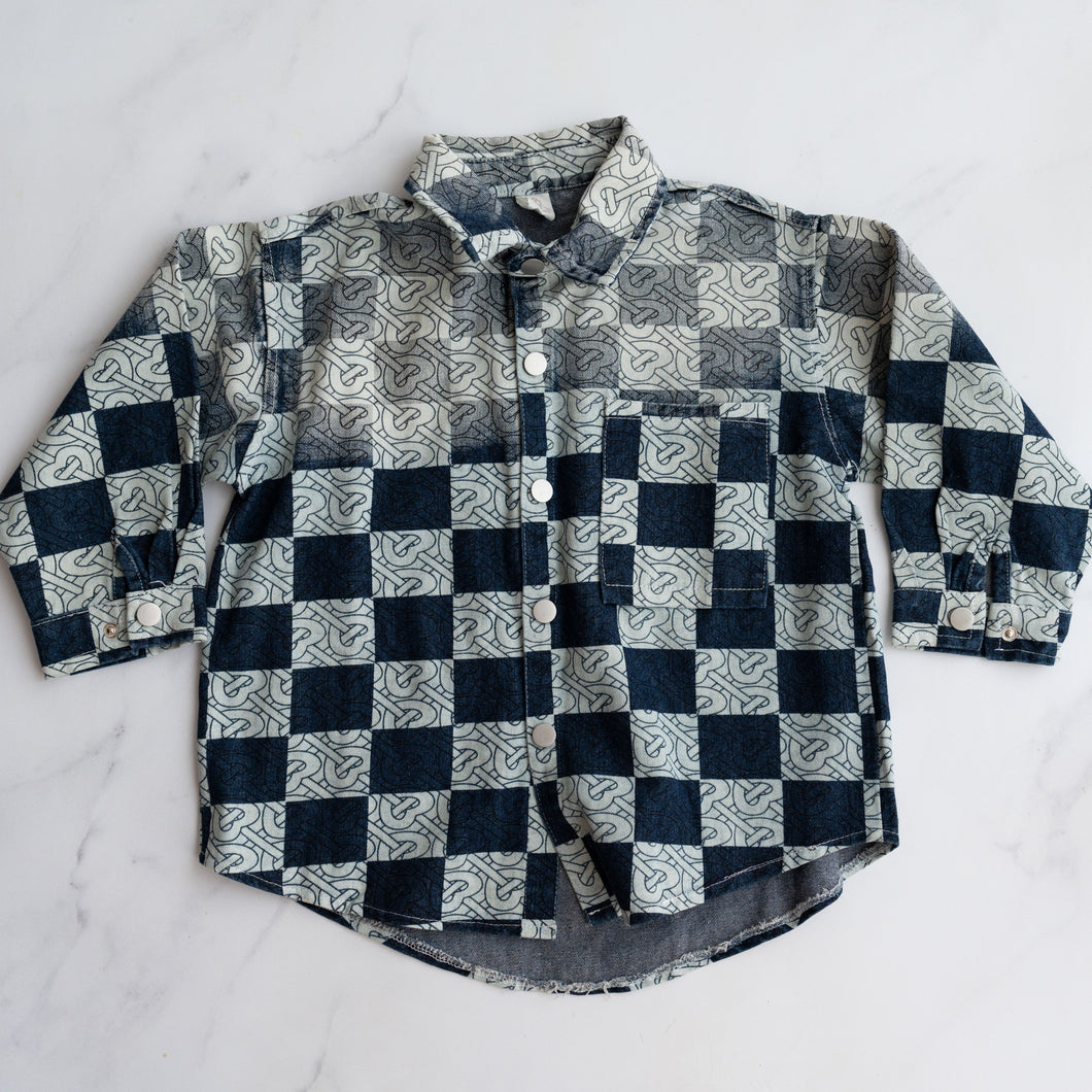 Patterned Denim Shacket (7-9Y)