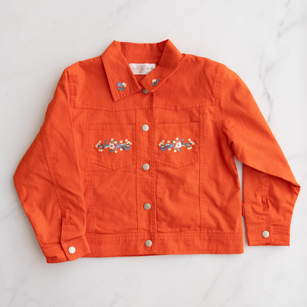 Tangerine Floral Detailed Jacket (6-8Y)