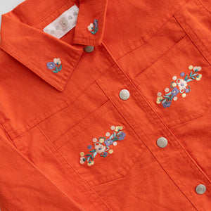 Tangerine Floral Detailed Jacket (6-8Y)