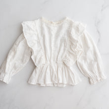 Load image into Gallery viewer, White Ruffle Blouse (6-7Y)
