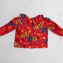 Load image into Gallery viewer, Red Ruffle Collared Blouse (1Y)
