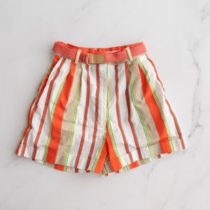 Retro Striped White Shorts (7-8Y)