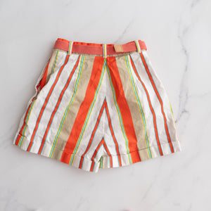 Retro Striped White Shorts (7-8Y)