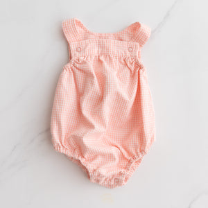 Milky Gingham Romper (0-3M)