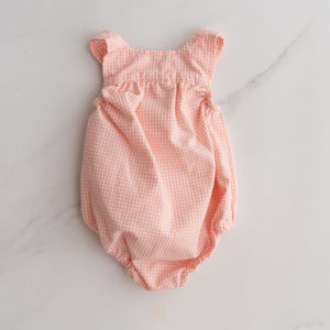 Milky Gingham Romper (0-3M)