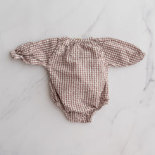 Load image into Gallery viewer, Nature Baby Gingham Romper (0-3M)
