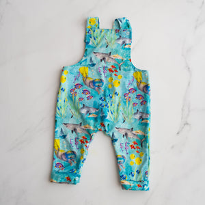 Cheeky Chickadee Ocean Overalls (1Y)