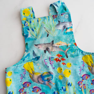 Cheeky Chickadee Ocean Overalls (1Y)