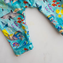 Load image into Gallery viewer, Cheeky Chickadee Ocean Overalls (1Y)
