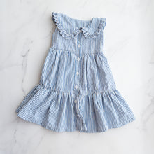 Load image into Gallery viewer, Pinstripe Ruffle Dress (5-7Y)
