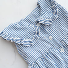 Load image into Gallery viewer, Pinstripe Ruffle Dress (5-7Y)
