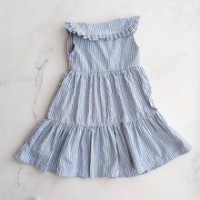 Load image into Gallery viewer, Pinstripe Ruffle Dress (5-7Y)
