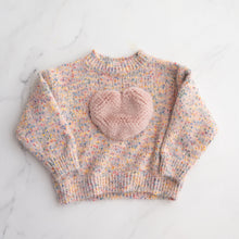 Load image into Gallery viewer, Fluffy Speckle Heart Jumper (5-6Y)
