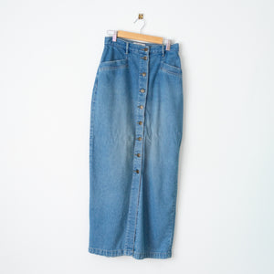 Vintage Denim Maxi Skirt (8-10)