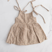 Load image into Gallery viewer, Raised in Beige Gingham Dress (3-6M)
