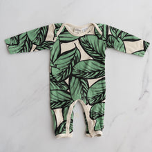 Load image into Gallery viewer, Milk &amp; Masuki Leaf Print Onesie (3-6M)
