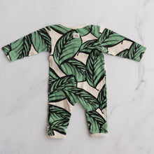 Load image into Gallery viewer, Milk &amp; Masuki Leaf Print Onesie (3-6M)
