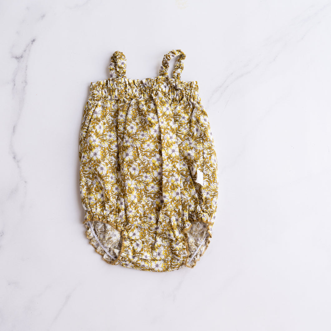 Mustard Floral Romper (6-12M)