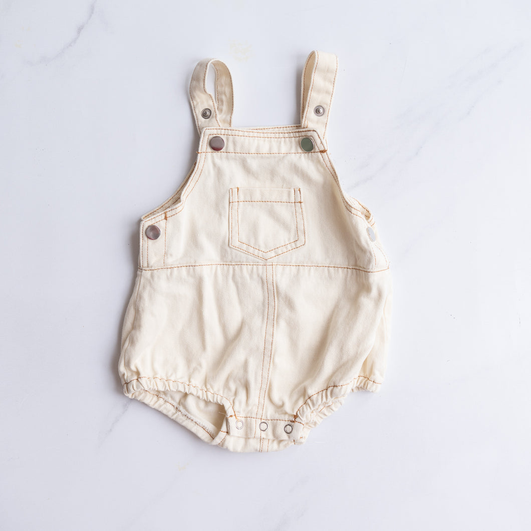 Off White Denim Romper (6-12M)