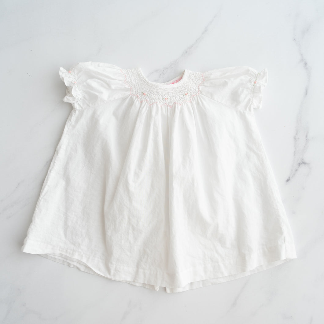 White Smocked Dress (6M)
