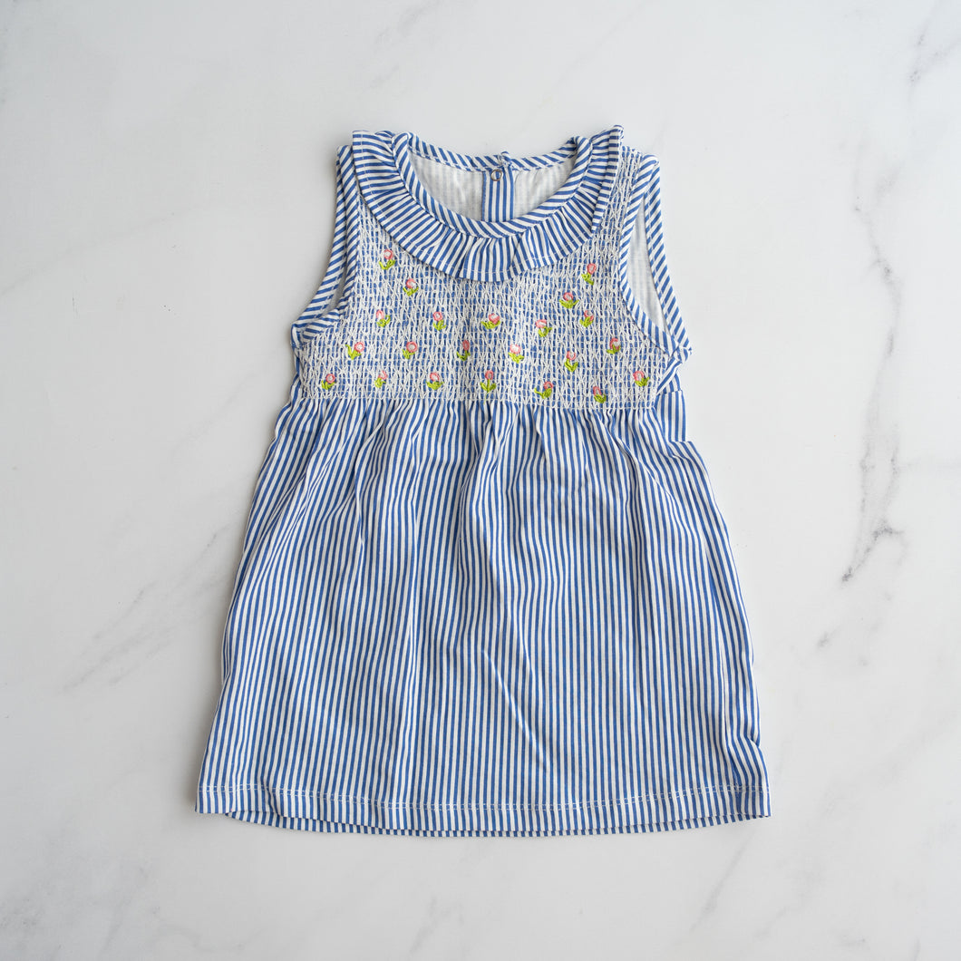 Pinstriped Smocked Dress (3-4Y)