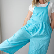 Load image into Gallery viewer, Bright Blue Overalls (12-14)

